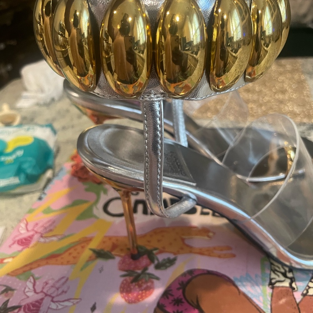 Jeffrey Campbell Occasion Metallic Silver and Gold Heels - Picture 2 of 5